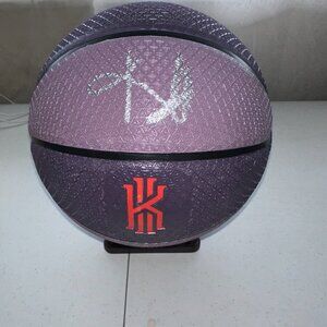 KYRIE IRVING LOGO SIGNED NIKE BASKETBALL AUTOGRAPHED W/COA MAVERICKS NETS - 743